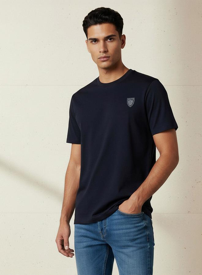 Emperor Men Regular Fit Crew Neck Short Sleeve Badge Accent T-shirt - Image 1